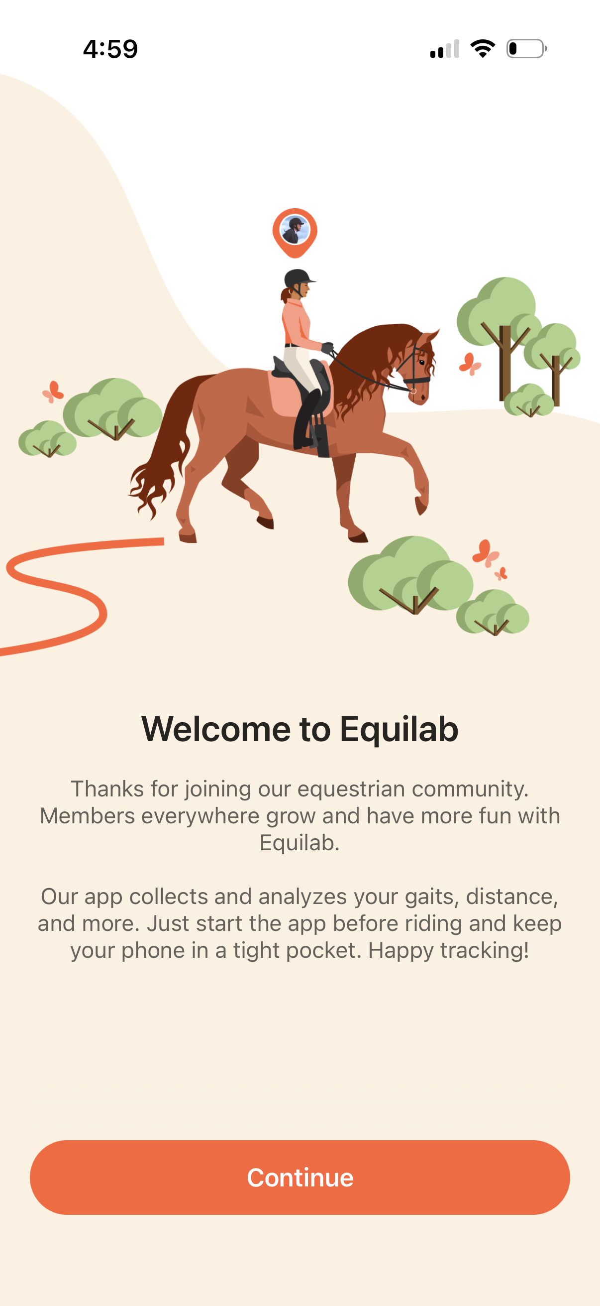 equilab onboarding screenshot